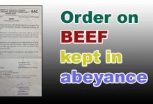 Arunachal: Order on BEEF kept in abeyance said official