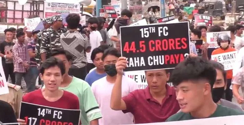 Itanagar: AJKS takes out protest march against alleged corruption in IMC