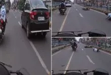 Viral Video of Speeding biker crashes as stunt goes wrong
