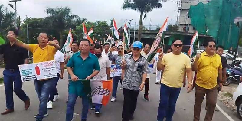 Arunachal: Congress protest at Rajbhawan in Itanagar