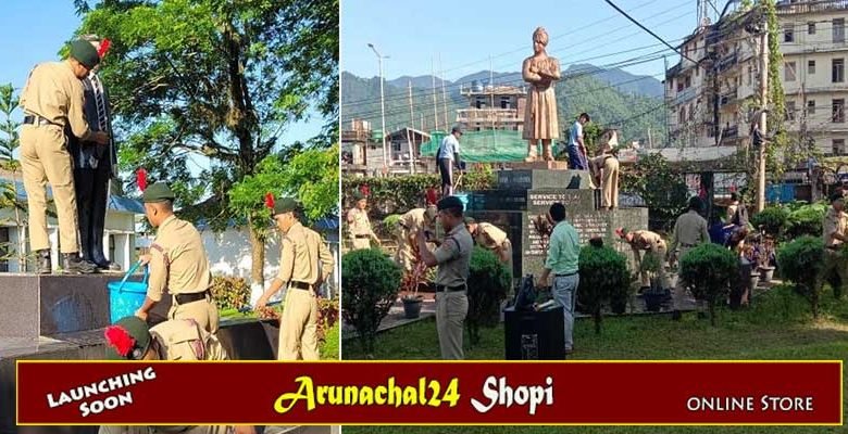Arunachal: DNGC NCC organises Statue Cleaning Programme