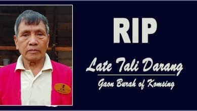 Arunachal: Gaon Burah of Komsing, Tali Darang passes away