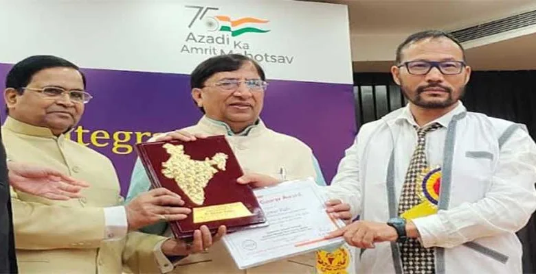 Arunachal: Gemar Padu awarded with Rashtriya Gaurav Award and Bharat Ratna Dr APJ Abdul Kalam Excellence Award