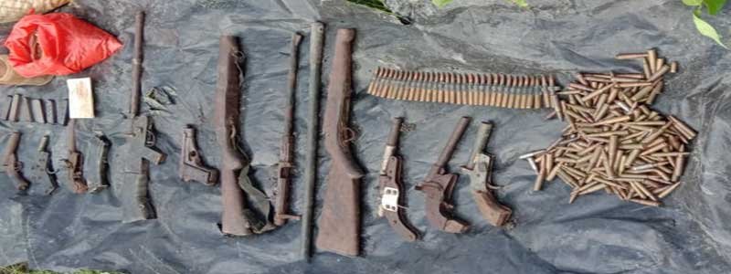 Assam: Huge cache of arms, ammunition and explosives recovered in Sonitpur