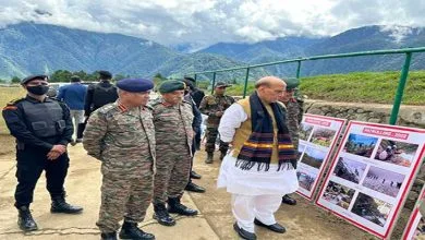 Raksha Mantri Rajnath Singh visits forward areas of 3 Corps in Arunachal Pradesh