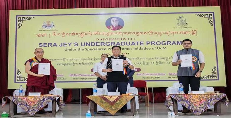 Pema Khandu today launches the BA Honours programme at Sera Jey Monastic University for Advanced Buddhist Studies and Practice, in Karnataka,