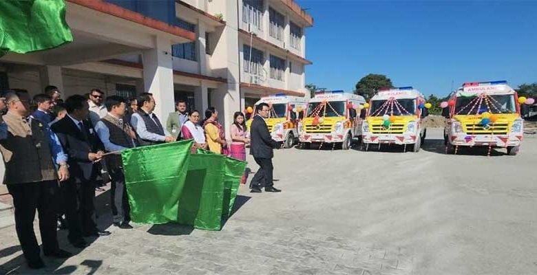 Arunachal: Chowna Mein Flags off four Ambulances with Basic Life Support System