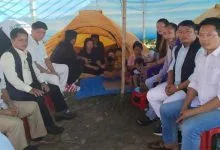 Itanagar: APYC team visit Tapi and Niku families sitting on dharna