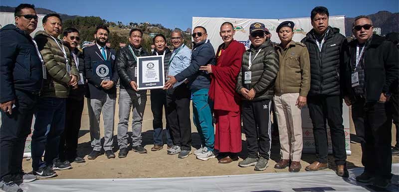 Arunachal Pradesh entered Guinness Book of World Records by forming largest helmet sentence