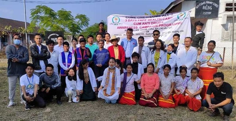 Arunachal: AMCSU conducts free health camps cum drug awareness programme at Mer, Gadum-II and Ralling village