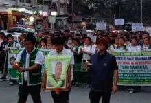 Arunachal: GWS takes out candle light march to pay homage to Tumi Gangkak