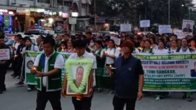Arunachal: GWS takes out candle light march to pay homage to Tumi Gangkak