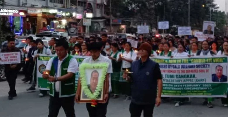 Arunachal: GWS takes out candle light march to pay homage to Tumi Gangkak