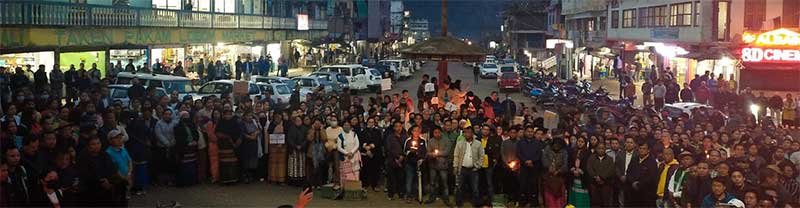 Arunachal: GWS takes out candle light march to pay homage to Tumi Gangkak