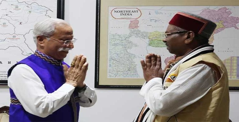 Arunachal: MoS Bishweshwar Tudu calls on the Governor Lt. General KT Parnaik