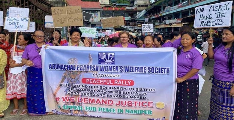 Arunachal: APWWS organised Peace Rally in Solidarity with Manipur Violence Victims