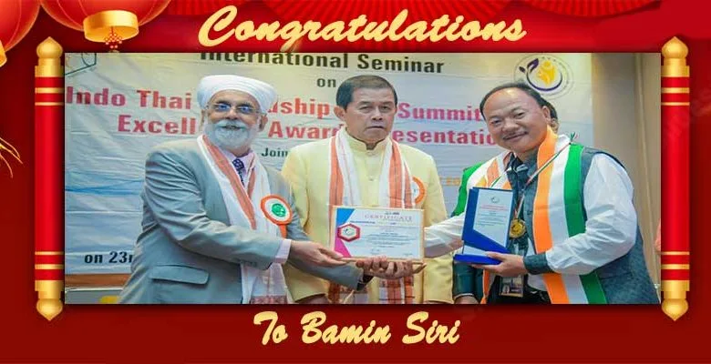 Arunachal: Bamin Siri awarded Diamond of Asia-international Award