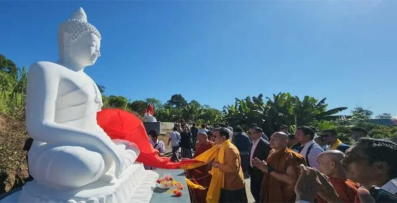 Arunachal: Chowna Mein Unveils Buddha Statues of 11ft at Mahabodhi Skill Development Centre, Nongtaw