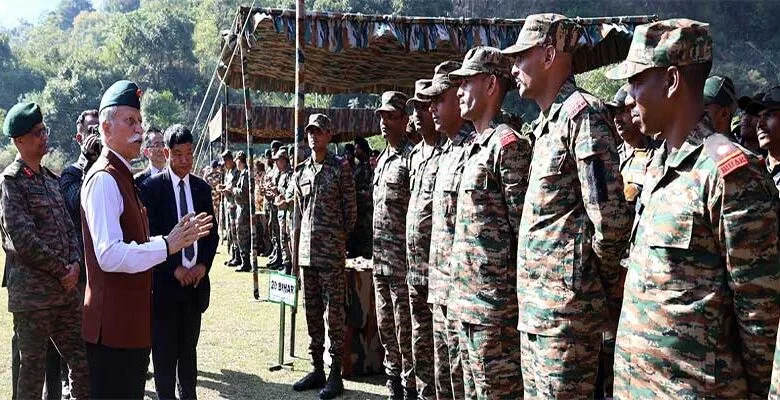 Arunachal: Governor addresses with troops & security personnel at Walong