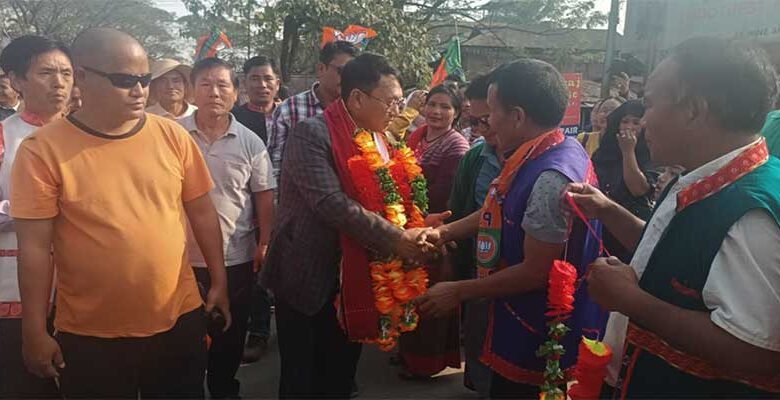 Arunachal: Mariyang-Geku A/C BJP candidate Olom Panyang given warm reception at Ruksin