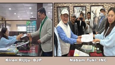 Arunachal: BJP’s Kiren Rijiju INC’s Nabam Tuki file nomination for Arunachal West LS Seat