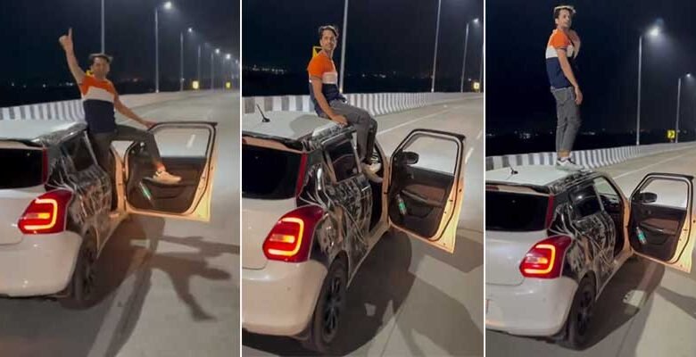 Viral Video: Man performs dangerous stunt on moving car. Mumbai Police reacts to viral video