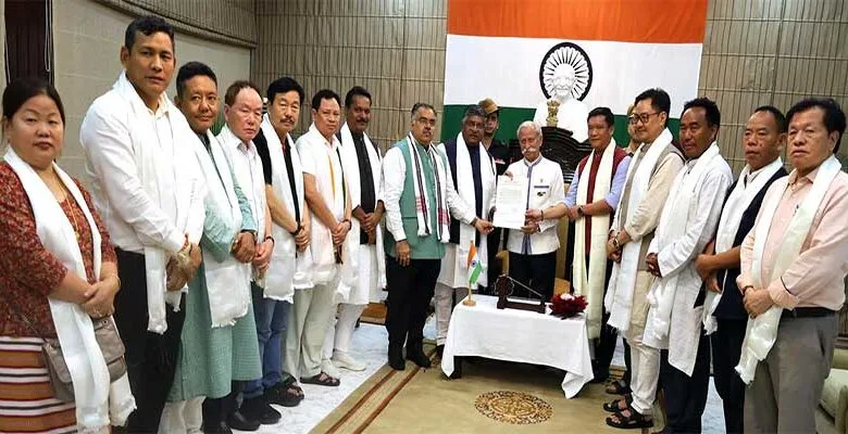 ITANAGAR-  Pema Khandu, MLA along with Union Minister Kiren Rijiju, Chowna Mein, MLA and Tapir Gao, MP (Lok Sabha), Arunachal Pradesh State Bharatiya Janata Party (BJP)