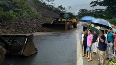 Arunachal: MLA Oni Panyang takes stock of Pasighat-Mariyang road damage by landslides