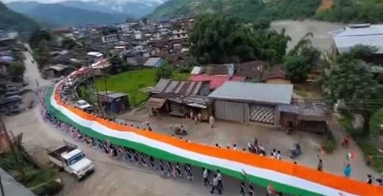 Har Ghar Tiranga campaign: Arunachal CM posted a video of 600-foot-long Tiranga march in Seppa, PM Modi reacts