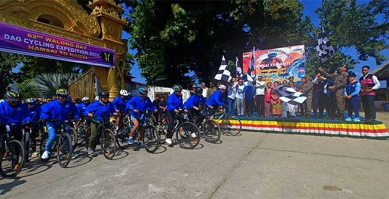 Arunachal: Dy CM Chowna Mein Flags off DAO Cycling Expedition in Commemoration of the 62nd Walong Day