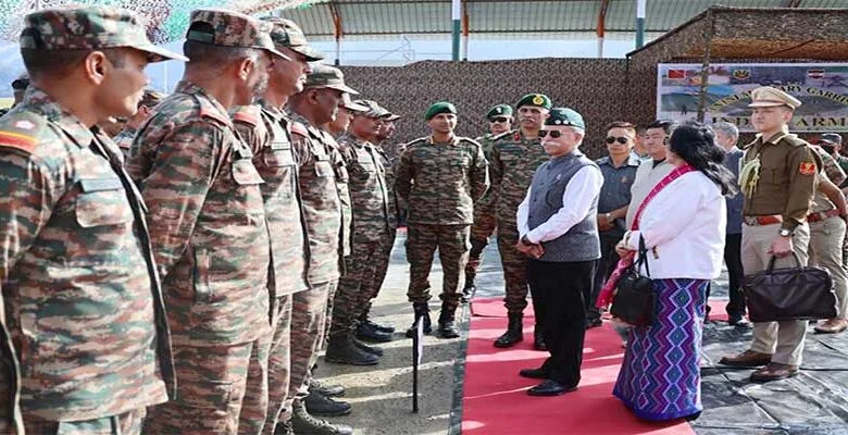 Arunachal Governor interacts with troops at Anini