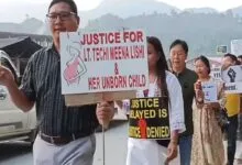 Arunachal: Candle Light March in Memory of Late Techi Meena Lishi