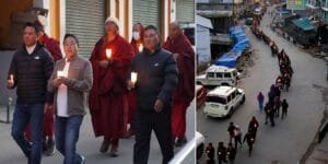 Arunachal: Candle March held in Solidarity with Tibet Earthquake Victims