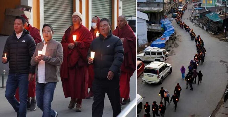 Candle March in Tawang Shows Solidarity with Tibet Earthquake Victims