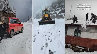 Arunachal: Tawang receives its first snowfall of the year 2025