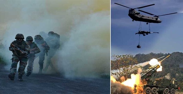 Integrated Multi-Domain Exercise of the Indian Army held in Arunachal Pradesh