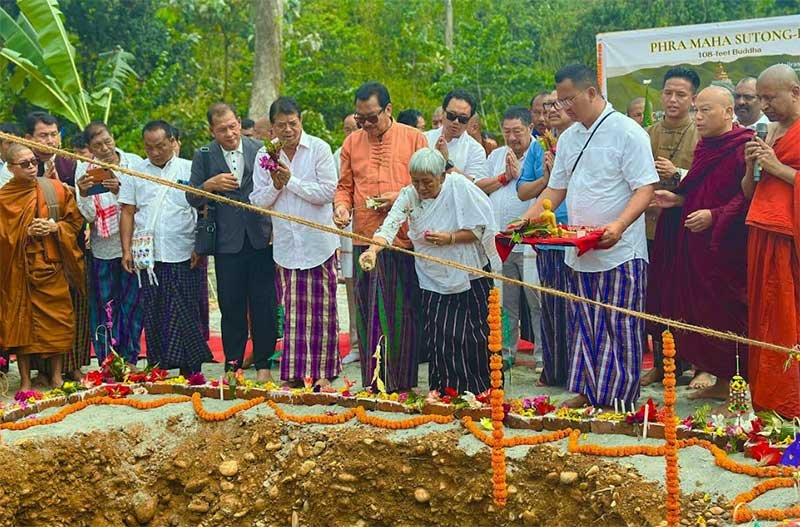 Arunachal: Chowna Meian Joins Foundation Laying Ceremony for Three Landmark Buddhist Projects at Nongtaw in Namsai