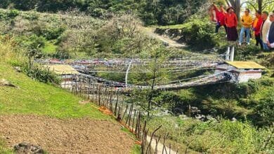 Arunachal: Namgey Tsering and Thegtse Rinpoche Visit the Historic Chaksam Bridge in Tawang