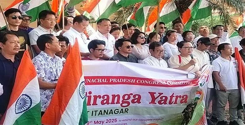 Arunachal: APCC Holds 'Tiranga Yatra' in Support of Armed Forces Post-Operation Sindoor