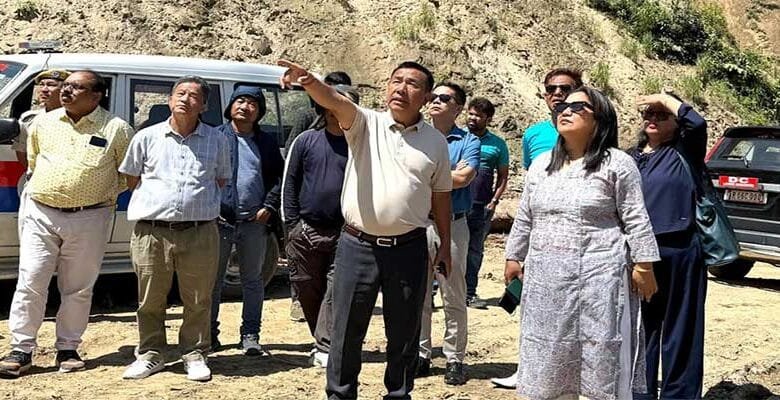 Arunachal: DC of Lower Subansiri visits the landslide affected areas in Ziro Valley
