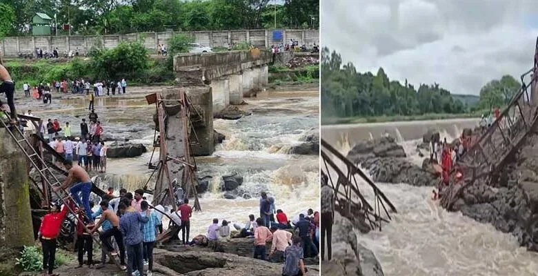 Four Dead as Iron Bridge Collapses Over Indrayani River in Pune