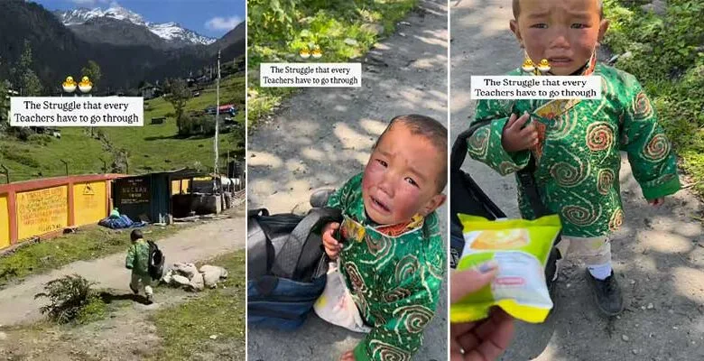Viral Video : Little Boy’s School Escape in Arunachal Pradesh Goes Viral, Showcasing Teachers’ Dedication