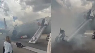 American Airlines Plane Tyre Catches Fire During Landing at Denver Airport; All Passengers Safe