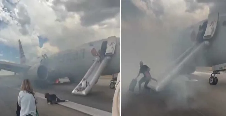 American Airlines Plane Tyre Catches Fire During Landing at Denver Airport; All Passengers Safe