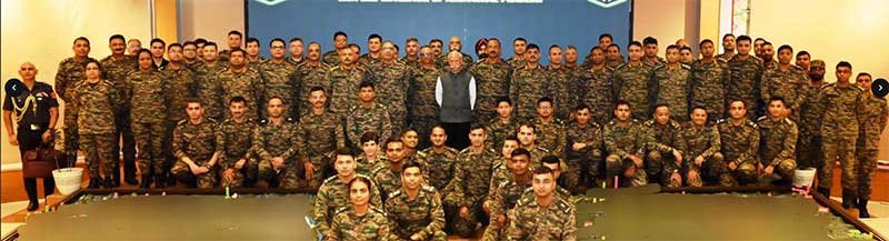 Arunachal Governor Parnaik Interacts with Indian Army Officers at Dinjan in Assam