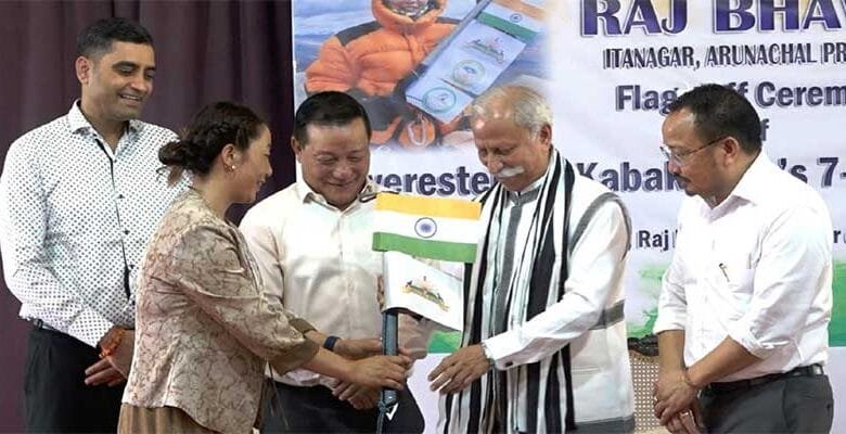 ITANAGAR- Governor Lt. General KT Parnaik (Retd.) today flagged off Ms. Kabak Yano from Raj Bhavan, Itanagar, for her ambitious 7-Summit Mountaineering Expedition,