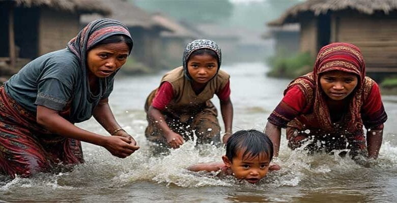 JALPAIGURI (WestBengal )- In a heart-wrenching incident that exposes the harsh realities of rural poverty, a young mother in Jalpaiguri, West Bengal, allegedly threw her 1½-year-old son into the swollen Teesta River