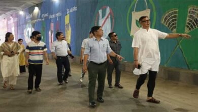 Itanagar: IMC Mayor Tamme Phassang Reviews Mural Painting at Itanagar Underpass
