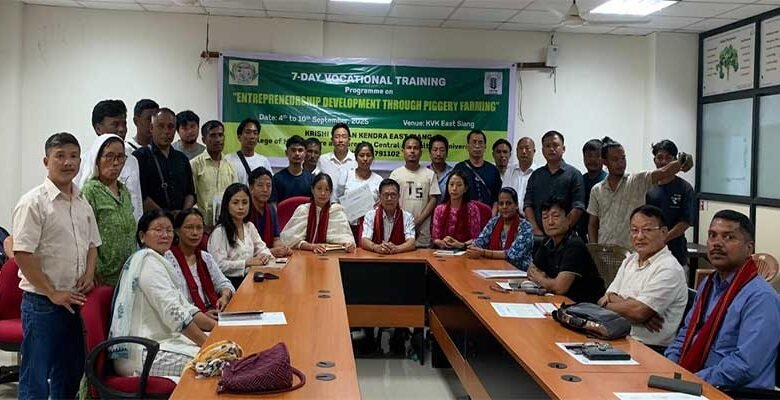 Arunachal: 7-Day Training on ‘Entrepreneurship Development through Piggery Farming’ Concludes at Pasighat
