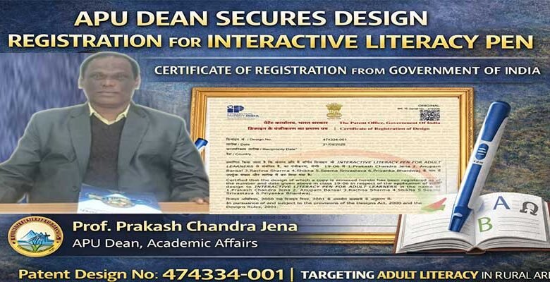 Arunachal: APU Dean Secures Design Registration for Literacy Pen